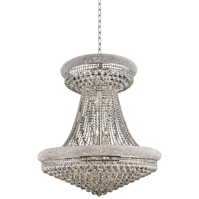 Elegant Lighting Primo 36" Wide Chrome And Clear Crystal Chandelier In Multi