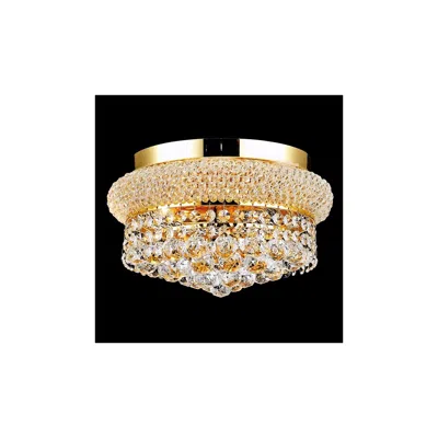 Elegant Lighting Primo 4-light Royal Cut Crystal And Gold Ceiling Light