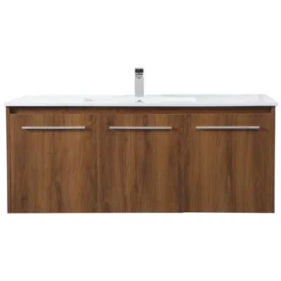 Elegant Lighting Rasina 48" Wide Walnut Brown Single Sink Bathroom Vanity