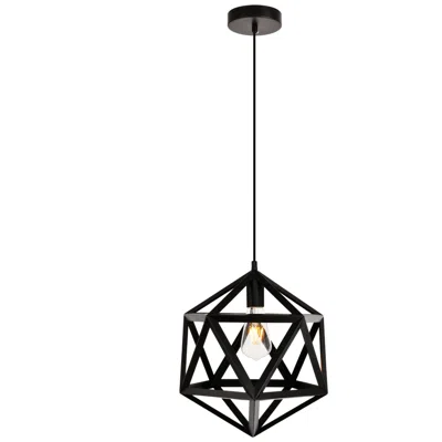 Elegant Lighting Redmond Collection Pendant D13.0" H14.6 Lt:1 Black Finish