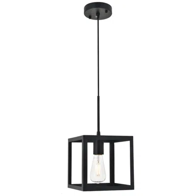 Elegant Lighting Resolute 1 Lt Black Pendant