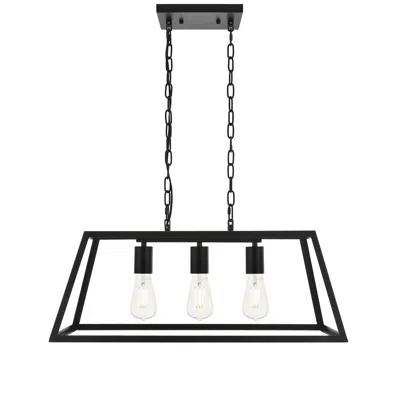 Elegant Lighting Resolute 3 Lt Pendant, Black