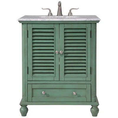 Elegant Lighting Rhodes 30" Wide Vintage Mint Single Sink Bathroom Vanity