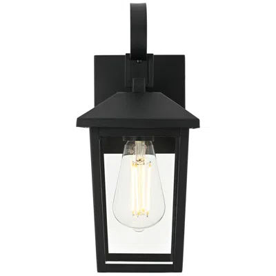 Elegant Lighting Riggs 12 1/2" High Black Outdoor Wall Light