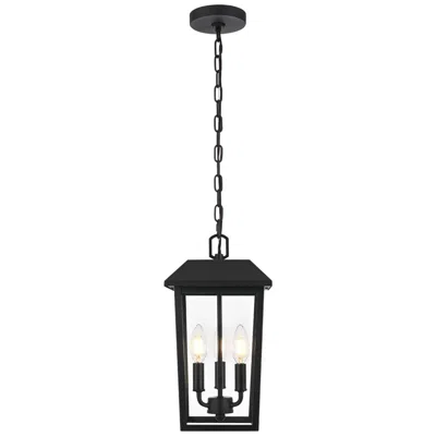 Elegant Lighting Riggs 15" High Black 3-light Outdoor Hanging Light