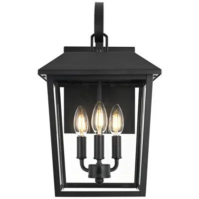 Elegant Lighting Riggs 17 1/2" High Black 3-light Outdoor Wall Light