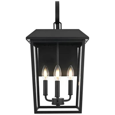 Elegant Lighting Riggs 21 1/2" High Black 3-light Outdoor Wall Light