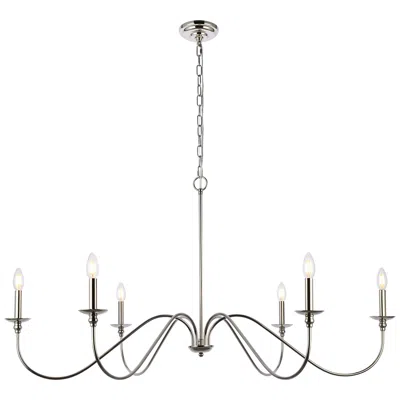 Elegant Lighting Rohan 48" Wide Polished Nickel 6-light Chandelier