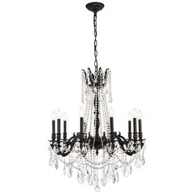 Elegant Lighting Rosalia 10 Lt Dark Bronze Chandelier Clear