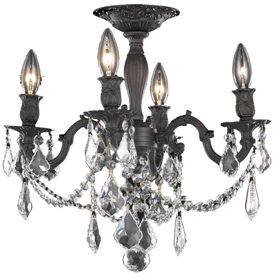 Elegant Lighting Rosalia 17" Wide Dark Bronze 4-light Ceiling Light