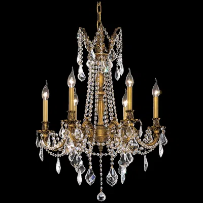 Elegant Lighting Rosalia 23" Wide French Gold 6-light Chandelier