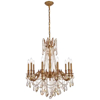 Elegant Lighting Rosalia 28" Wide French Gold Crystal 10-light Chandelier