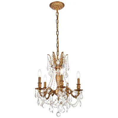Elegant Lighting Rosalia 5 Lt French Gold Pendant Clear