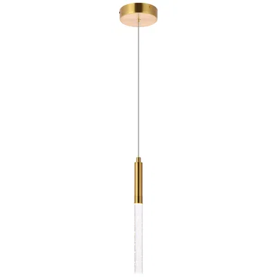 Elegant Lighting Ruelle 1 Lt Gold Pendant