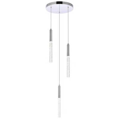 Elegant Lighting Ruelle 11 3/4" Wide Chrome Led Multi-light Pendant In White