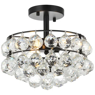 Elegant Lighting Savannah 12" Flush Mount In Black