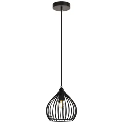 Elegant Lighting Sayer Collection Pendant D7.9 H8.9 Lt:1 Black Finish