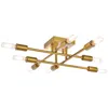 Elegant Lighting Script 8 Lts Brass Flush Mount