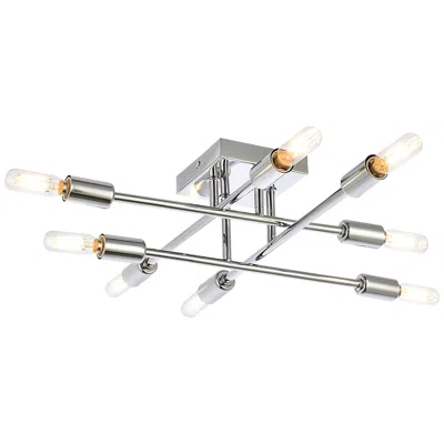 Elegant Lighting Script 8 Lts Chrome Flush Mount
