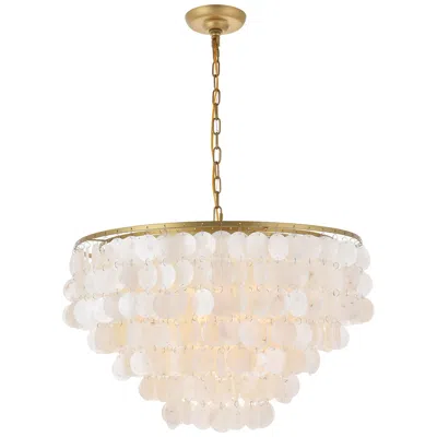 Elegant Lighting Selene 25 1/2" Wide Brass Cascading Shell 6-light Pendant