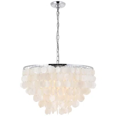 Elegant Lighting Selene 25 1/2" Wide Chrome Cascading Shell 6-light Pendant