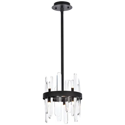 Elegant Lighting Serena 10" Wide Black And Crystal 6-light Mini Pendant