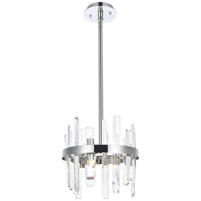 Elegant Lighting Serena 12"w Chrome 6-light Mini Pendant With Clear Crystal