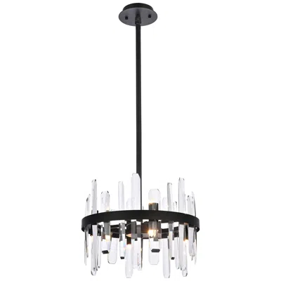 Elegant Lighting Serena 16" Wide Black And Crystal Mini Pendant