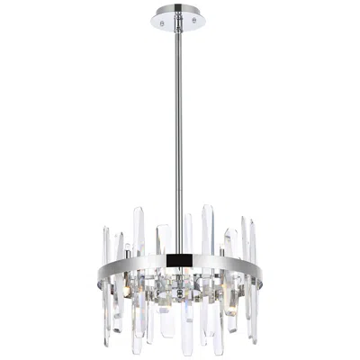 Elegant Lighting Serena 16" Wide Chrome And Clear Crystal 8-light Pendant