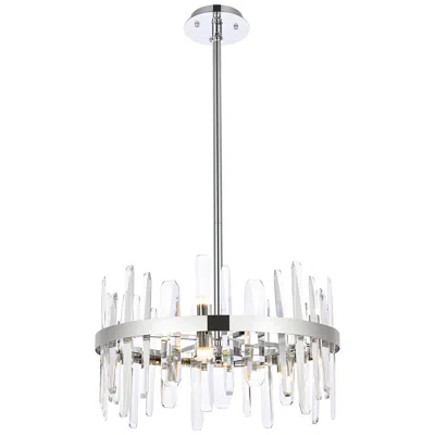 Elegant Lighting Serena 20" Wide Chrome Crystal 10-light Mini Pendant
