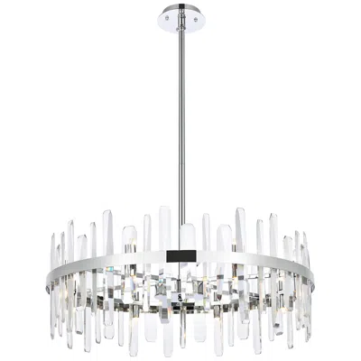 Elegant Lighting Serena 32" Wide Chrome Clear Crystal 16-light Pendant