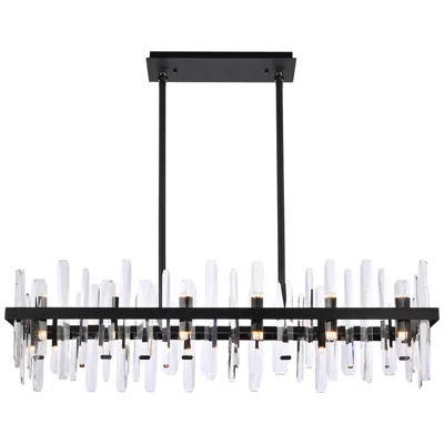 Elegant Lighting Serena 42" Wide Black 24-light Linear Chandelier