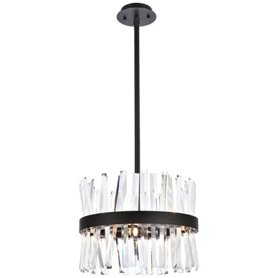 Elegant Lighting Serephina 16" Wide Black Clear Crystal 8-light Pendant