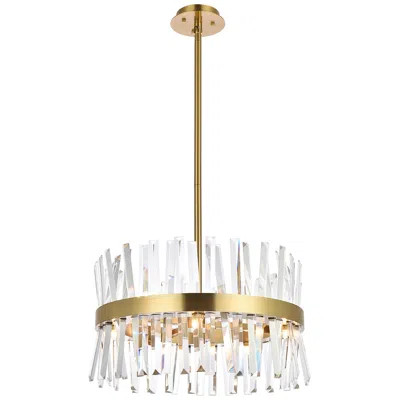 Elegant Lighting Serephina 20" Wide Satin Gold Crystal 10-light Pendant