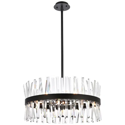 Elegant Lighting Serephina 25" Wide Black Clear Crystal 14-light Pendant