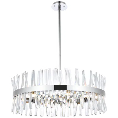 Elegant Lighting Serephina 32" Wide Chrome Crystal 16-light Drum Chandelier