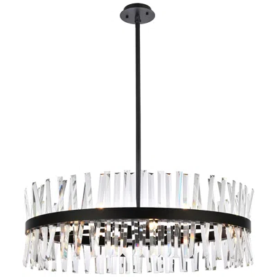 Elegant Lighting Serephina 36" Wide Black Crystal 16-light Round Chandelier