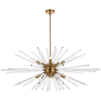 Elegant Lighting Sienna 42" Crystal Rod Pendant In Gold