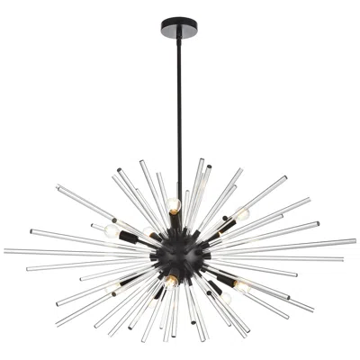 Elegant Lighting Sienna 42" Wide Black 10-light Sputnik Pendant