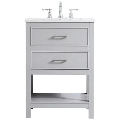 Elegant Lighting Sinclaire 24" Wide Gray Single Sink Bathroom Vanity