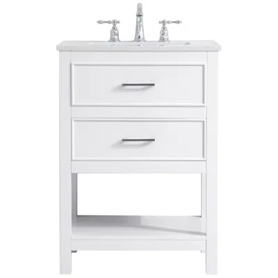 Elegant Lighting Sinclaire 24" Wide White Single Sink Bathroom Vanity