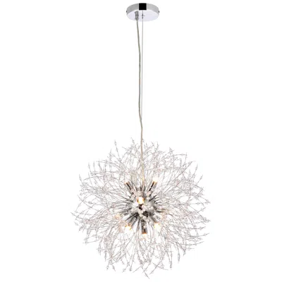 Elegant Lighting Solace 17 3/4" Wide Chrome Crystal 9-light Pendant