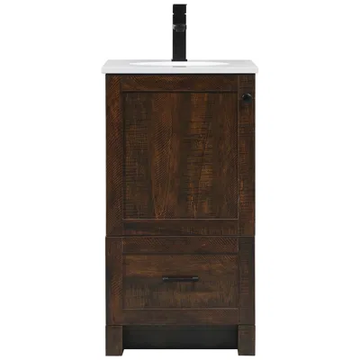 Elegant Lighting Soma 18" Wide Expresso Single Sink Bathroom Vanity
