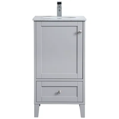 Elegant Lighting Sommerville 18 Inch Single Bathroom Vanity In Grey In White
