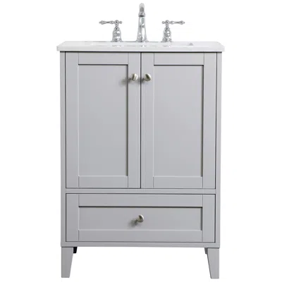 Elegant Lighting Sommerville 24 Inch Single Bathroom Vanity In Grey In White