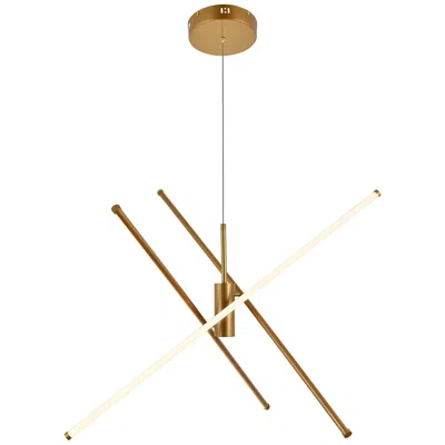 Elegant Lighting Sonya 43 1/2" Wide Gold 3-light Led Chandelier