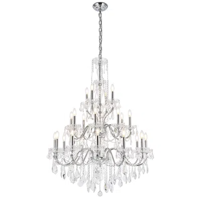 Elegant Lighting St. Francis 24 Lt Chrome Chandelier Clear