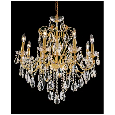 Elegant Lighting St. Francis 26" Wide Gold And Crystal 8-light Chandelier