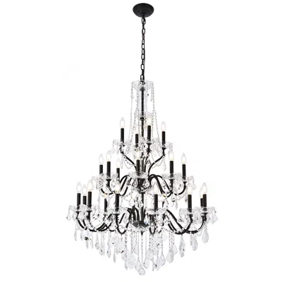 Elegant Lighting St. Francis 36" Wide Dark Bronze Crystal 24-light Chandelier