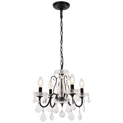 Elegant Lighting St. Francis 4 Lt Dark Bronze Pendant Clear